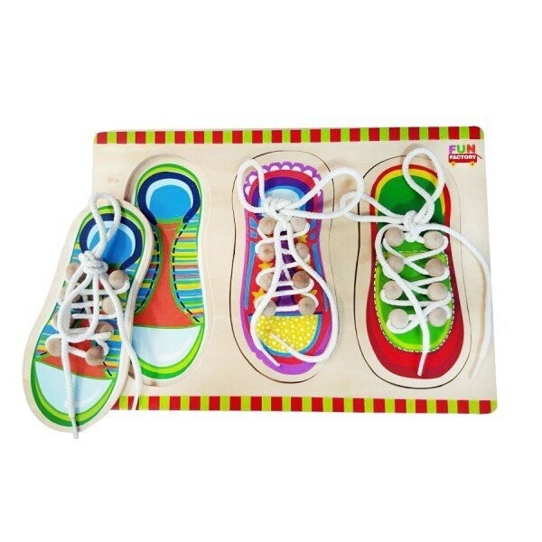 Wooden Puzzle - Shoes Lace Threading