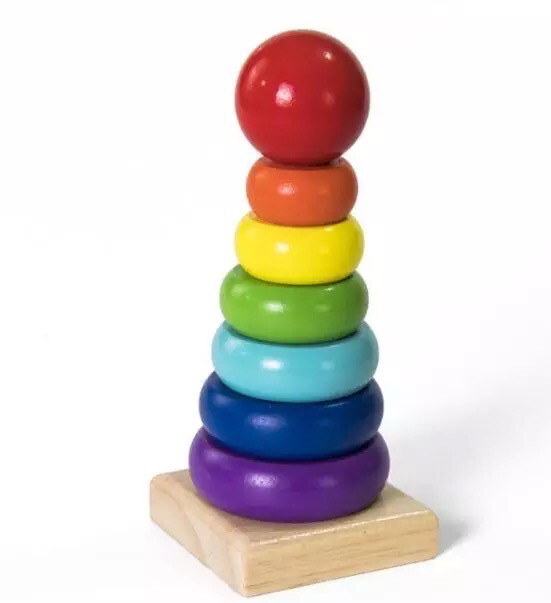 Wooden Stacking Tower (Colourful)