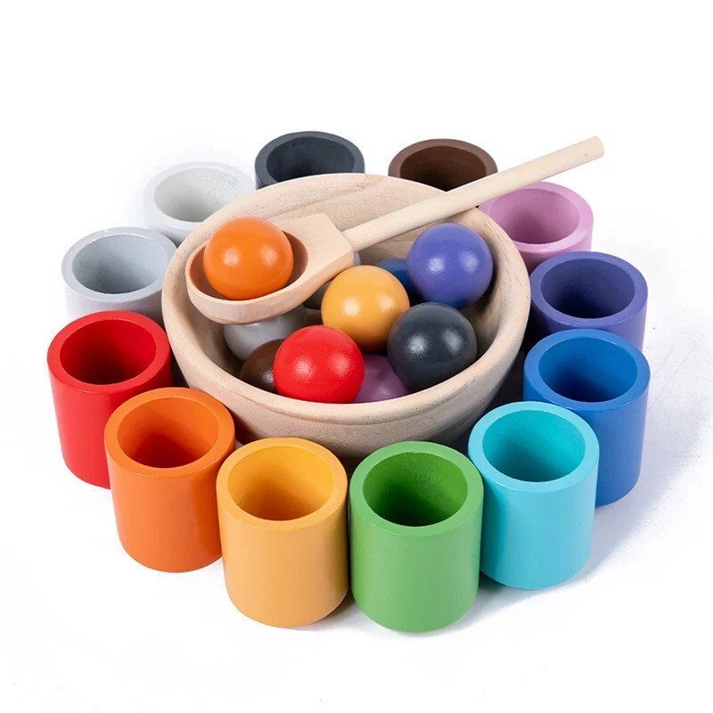 Wooden Cup Sorting Game
