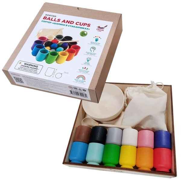 Wooden Cup Sorting Game