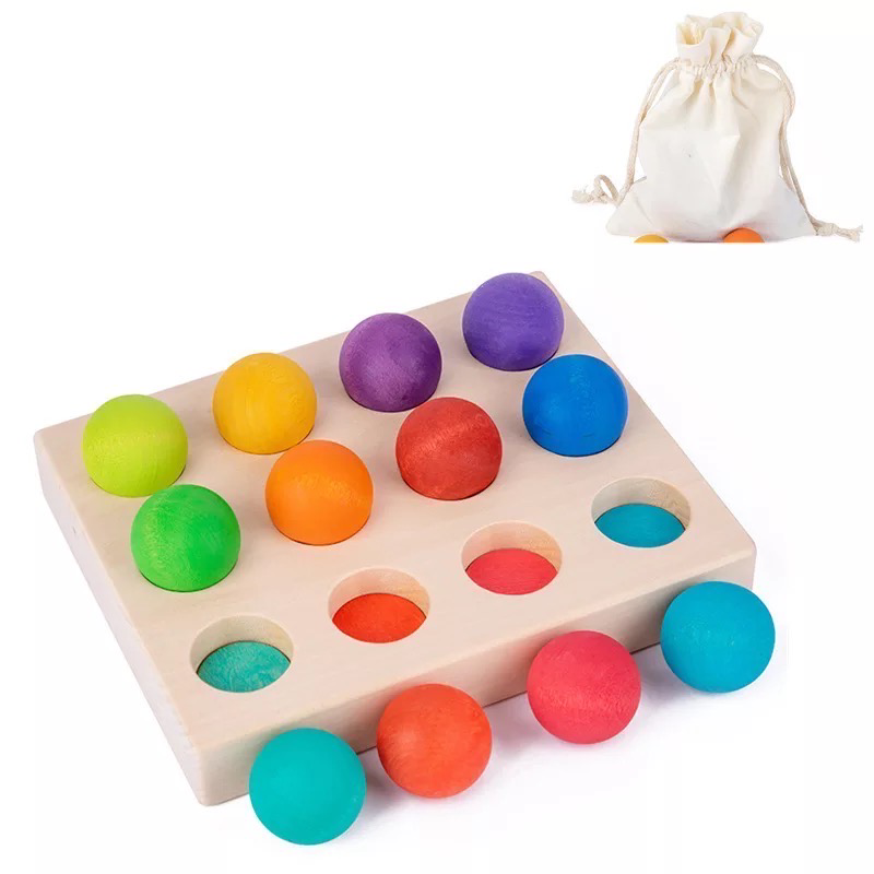 Grimm’s Rainbow Wooden Sorting Balls