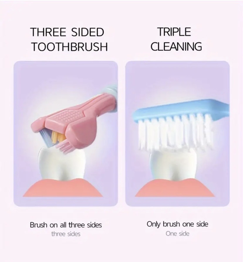 Rainbow 3 Sided Toothbrush