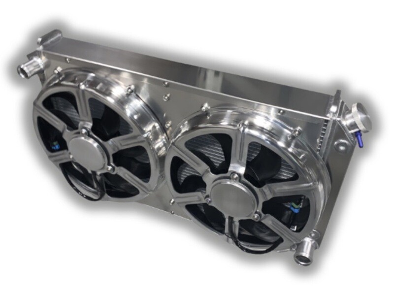 1973-87 Chevy Truck Entropy Radiator “Short” Dual HPX Fans Supports 600 Horsepower (Drop Shipped Item)
