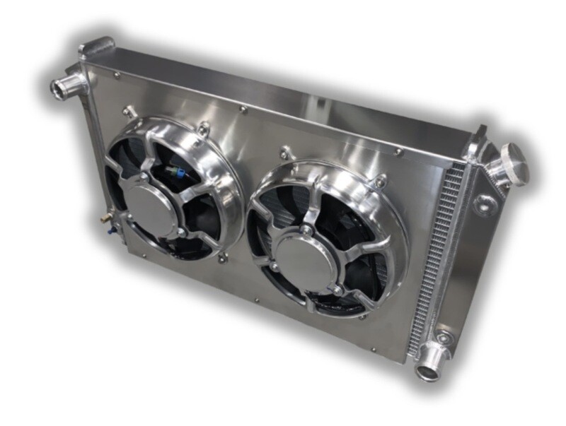 1973-87 Chevy Truck Entropy Radiator (Tall)Dual HPX Fans Supports 600 Horsepower (Drop Shipped Item)