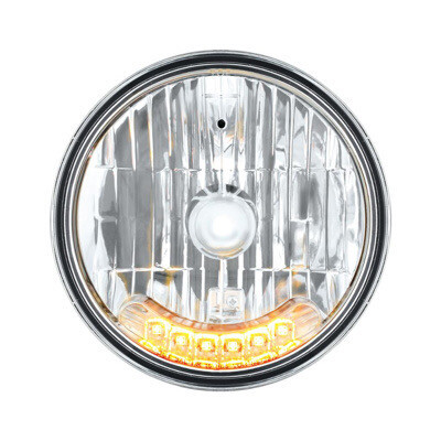 United Pacific ULTRALIT-7” Crystal Headlight With Amber Led Turn Signal