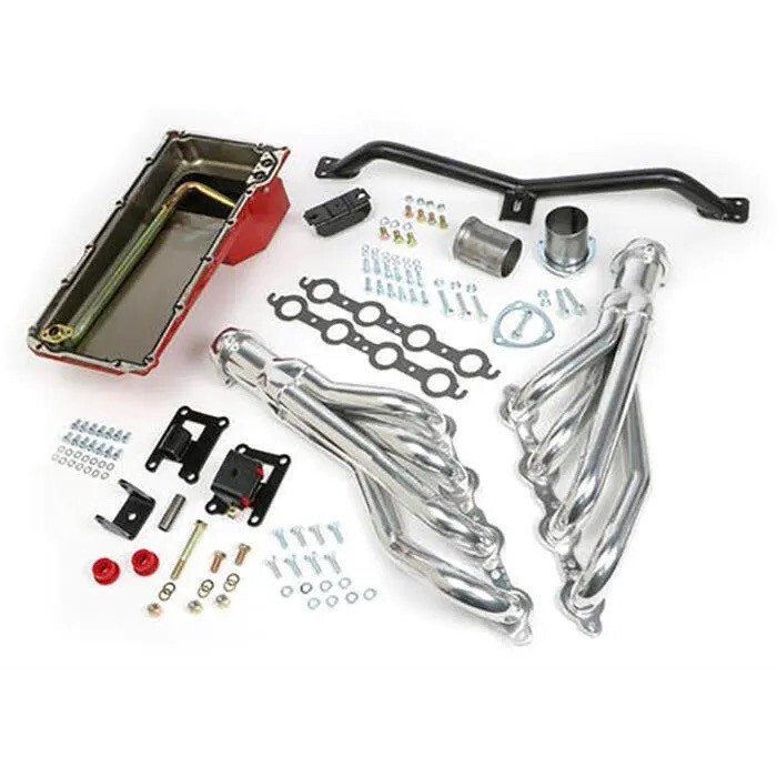 Trans-Dapt 1963-72 Chevy/GMC Truck Engine Swap Kit 2wd-Silver Ceramic Headers