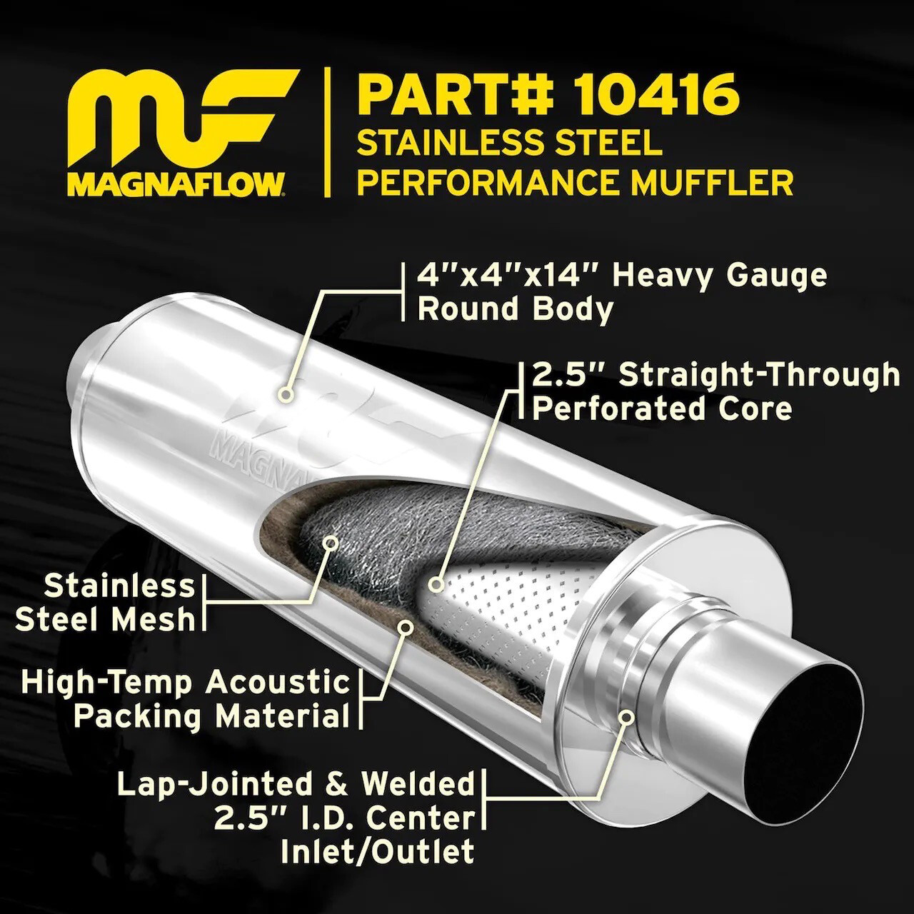 Magnaflow 4x4 Inch Round Style Muffler-Pair