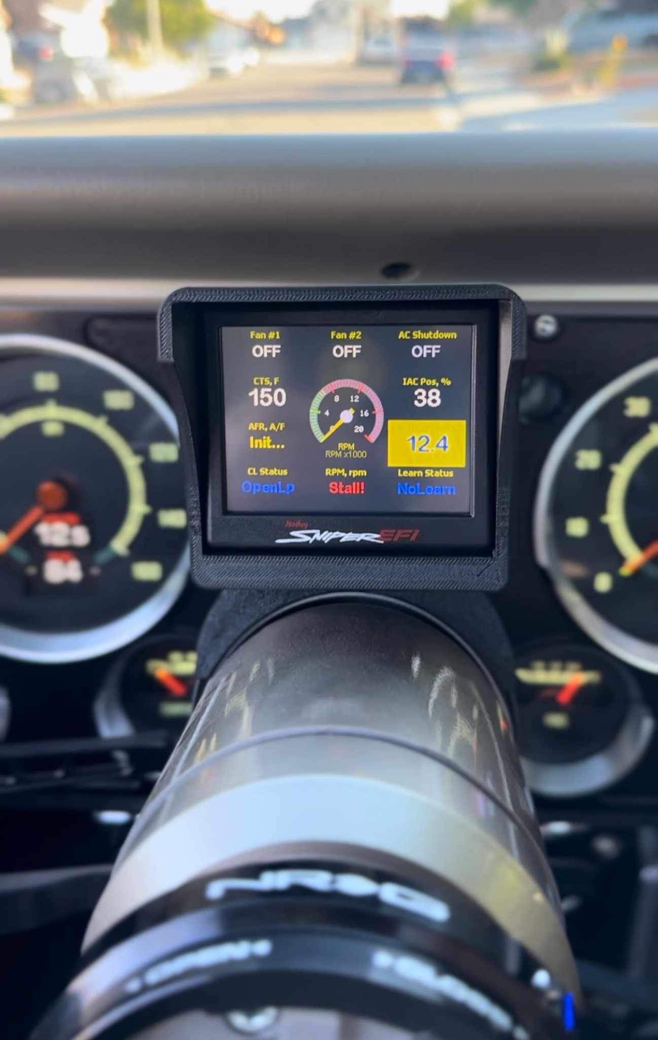 Steering Column Mount For Holley 3.5” Terminator X and Sniper screen.