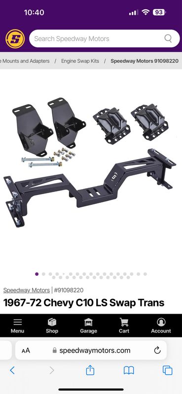 1963-72 C10 LS Swap Motor Mounts And Transmission Crossmember