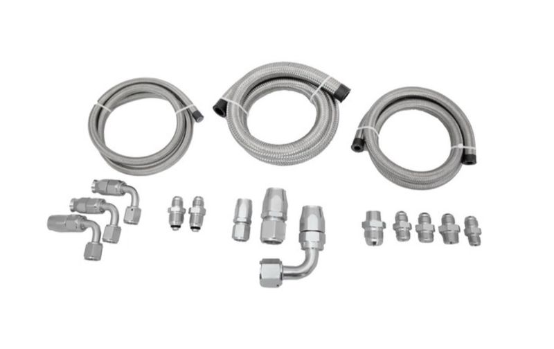 CVF Racing Power Steering Line Kit for a Remote Reservoir-Braided Stainless Line