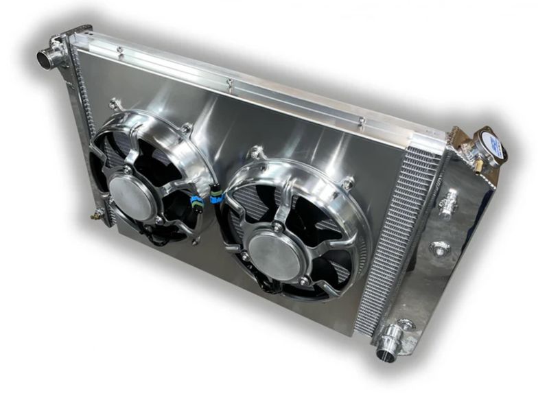 Entropy Radiator for 1973-87 Chevy Truck with dual HPX fans and aluminum shroud
