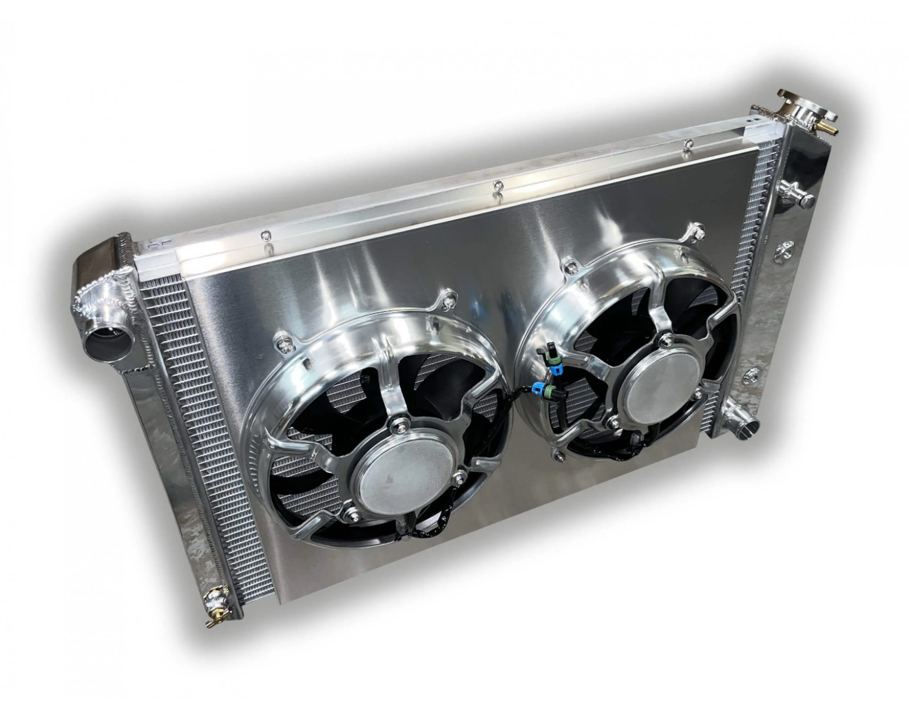 Entropy Radiator for 1973-87 Chevy Truck with dual HPX fans and aluminum shroud