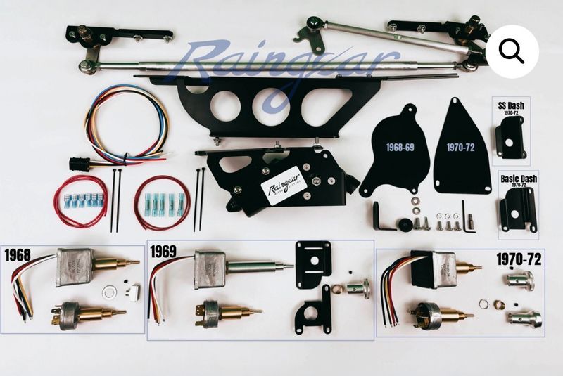 Raingear 1968-72 GM Oldsmobile Hidden Windshield Wiper Motor System