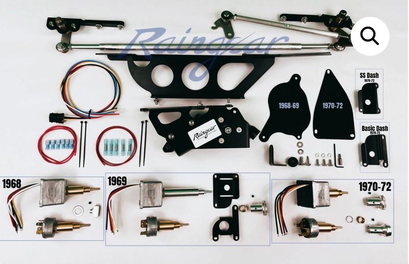 Raingear 1970-72 Chevelle Hidden Windshield Wiper Motor System