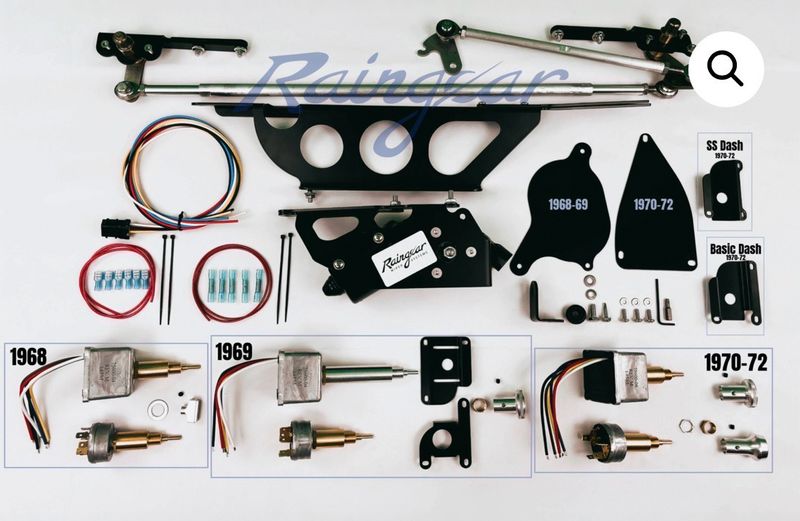 Raingear 1968-69 Chevelle Hidden Windshield Wiper Motor System