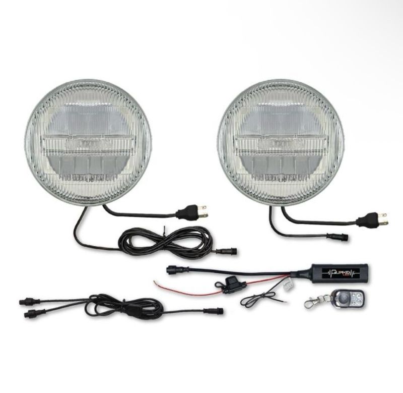 Quake Classic Tech Series 7” LED Headlights with RGB accent (Pair)