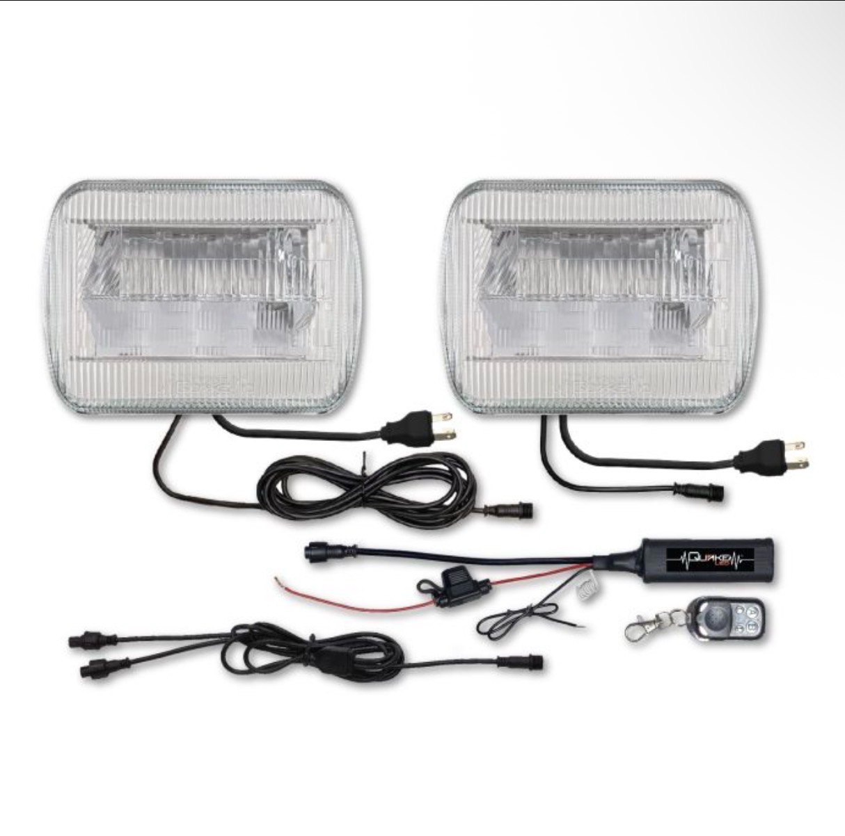 Quake LED Classic Tech Series 5x7 Headlights with RGB accent (pair)