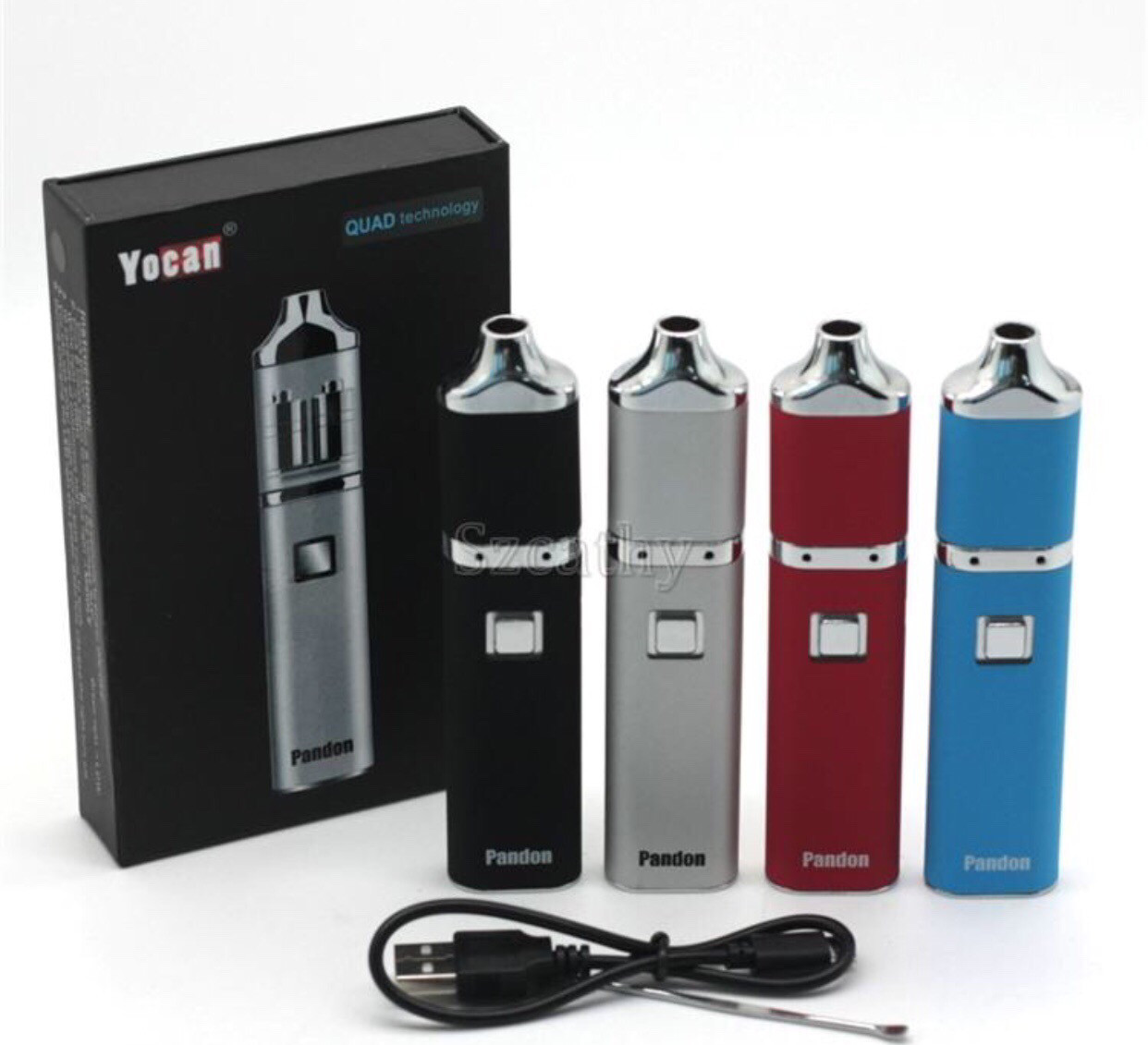AUTHENTIC YOCAN  PANDON QUAD WAX PEN Vaporizer KITS E CIGARETTES 1300mah Battery 4 Coils
