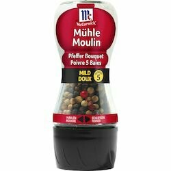 McCormick Le Moulin 5 variétés de poivres en grains 24g