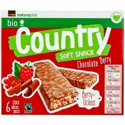 Country Fairdrate Barres de céréales au chocolat &amp; baies bio 6 pièces 168g