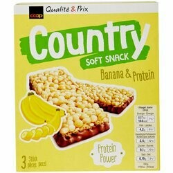 Country Barres de céréales protéinées à la banane 3 pièces 105g