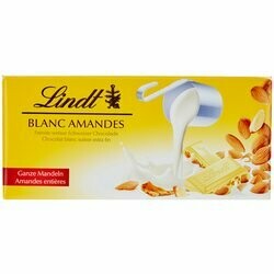 Lindt Plaque de chocolat blanc aux amandes 100g