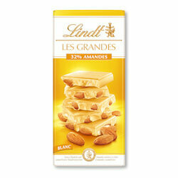Lindt Les Grandes Plaque de chocolat blanc avec 32 % d&#39;amandes 150g
