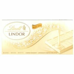 Lindt Plaque de chocolat Lindor blanc avec fourrage fondant 100g