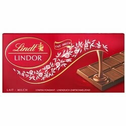 Lindt Lindor Tablette de chocolat au lait avec fondant 100g