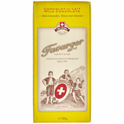 Favarger Plaque de chocolat au lait au miel &amp; amandes 100g