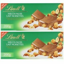 Lindt Tablette de chocolat au lait avec noisettes 1x200g