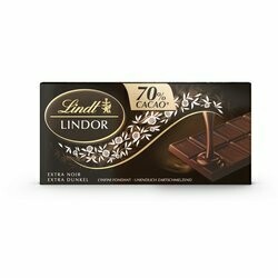 Lindt Plaque de chocolat noir 70% Lindor avec fondant 100g