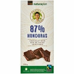 Bio Plaque de chocolat 87% cacao du Honduras 87g