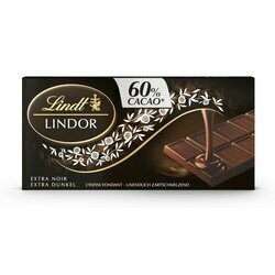 Lindt Lindor Plaque de chocolat noir 60% avec fondant 100g