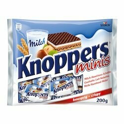 Knoppers Mini gaufrette au chocolat au lait avec noisettes 200g