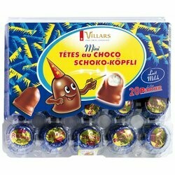 Perrier Mini têtes de chocolat au lait 20 pièces 200g
