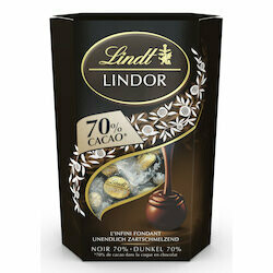 Lindt Boules de chocolat Lindor 70% cacao avec fondant 200g