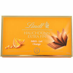 Lindt Carrés de chocolat au lait à l&#39;orange extra fin 180g