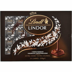 Lindt Carrés de chocolat Lindor noir 210g