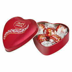 Lindt Boules de chocolat Lindor au lait avec fondant boîte coeur métal 62g