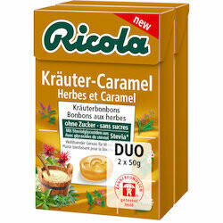 Ricola Pastilles aux herbes &amp; caramel sans sucre 2x50g 100g