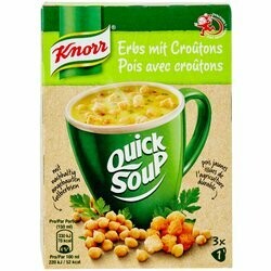 Knorr Quick Soupe Potage aux pois avec croûtons 3 portions 62g