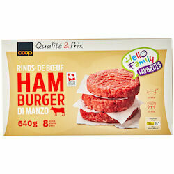 Hamburgers au boeuf surgelés 8 pièces 640g