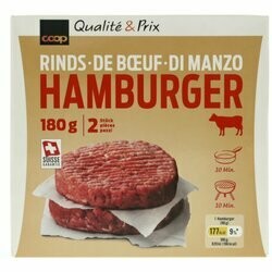 Hamburgers au bœuf surgelés 2 pièces 180g
