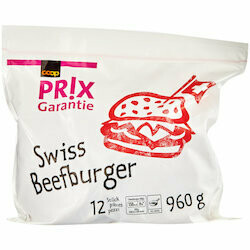 Prix Garantie Hamburgers au bœuf suisse surgelés 12 pièces 960g