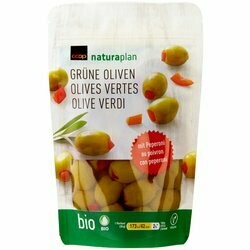 Naturaplan Bio Olives vertes farcies de poivrons 140g