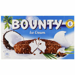 Barres de crème glacée Bounty 6 pièces 300ml