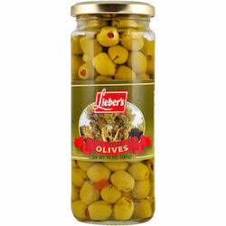 Olives vertes farcies de piment doux kasher 283g