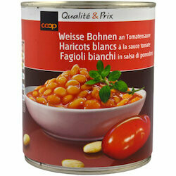 Haricots blancs avec sauce tomate en conserve 880g