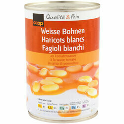 Haricots blancs avec sauce tomate en conserve 445g